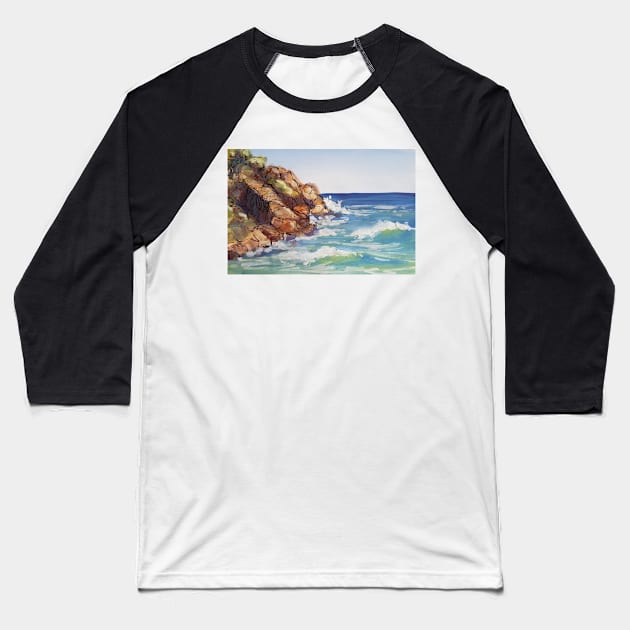 North Boomerang Beach Baseball T-Shirt by Terrimad